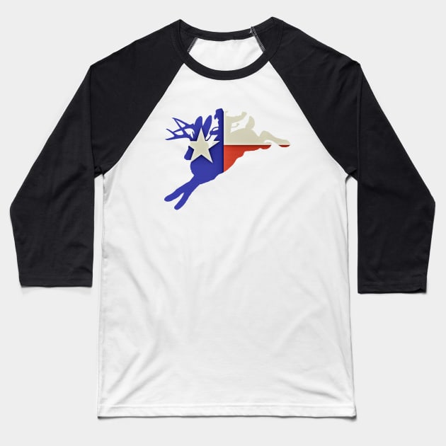 Texas Jackalope Cowboy Baseball T-Shirt by RawSunArt